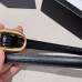 Replica Ysl Oval Buckle Thin Belt in Croco with Gold Hardware