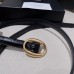 Replica Ysl Oval Buckle Thin Belt in Croco with Gold Hardware