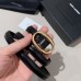 Replica Ysl Oval Buckle Thin Belt in Croco with Gold Hardware