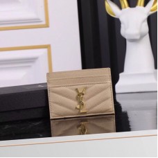 Replica Fake Ysl Card Case Beige 423291