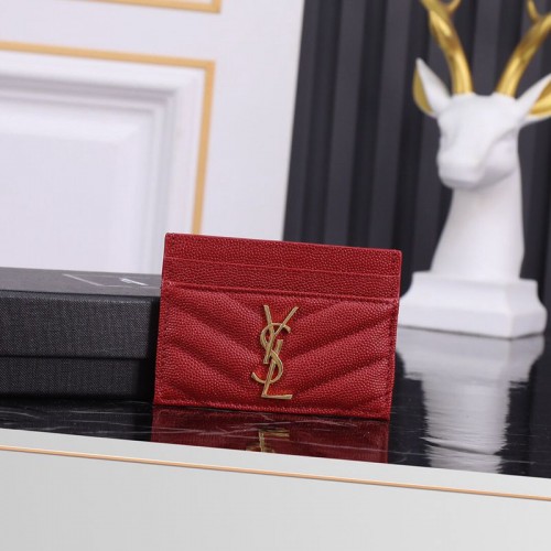 Replica Fake Ysl Card Case red 423291