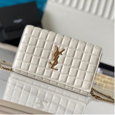 Replica Ysl Carre Chain Wallet in White