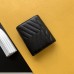 Replica Ysl Compact Tri Fold Wallet in Black with Gold Hardware
