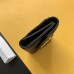 Replica Ysl Compact Tri Fold Wallet in Black with Gold Hardware