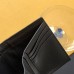 Replica Ysl Compact Tri Fold Wallet in Black with Gold Hardware