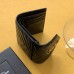 Replica Ysl Compact Tri Fold Wallet in Black with Gold Hardware