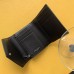 Replica Ysl Compact Tri Fold Wallet in Black with Silver Hardware
