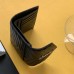 Replica Ysl Compact Tri Fold Wallet in Black with Silver Hardware