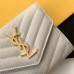 Replica Ysl Compact Tri Fold Wallet in White