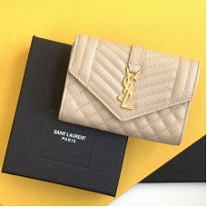 Replica Ysl Envelope Small Wallet in Mix Matelasse Beige