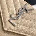 Replica Ysl Large Flap Wallet in Beige with Silver Hardware