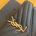 Replica Ysl Large Flap Wallet in Black with Gold Hardware