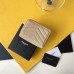 Replica Ysl Compact Zip Around Wallet in Beige with Gold Hardware