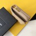 Replica Ysl Compact Zip Around Wallet in Beige with Gold Hardware