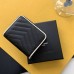 Replica Ysl Compact Zip Around Wallet in Black with Black Hardware