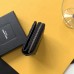 Replica Ysl Compact Zip Around Wallet in Black with Silver Hardware
