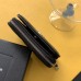 Replica Ysl Compact Zip Around Wallet in Black with Silver Hardware