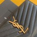 Replica Ysl Zip Around Wallet in Black with Gold Hardware