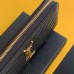 Replica Ysl Zip Around Wallet in Black with Gold Hardware