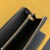 Replica Ysl Zip Around Wallet in Black with Gold Hardware