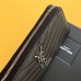 Replica Ysl Zip Around Wallet in Black with Silver Hardware