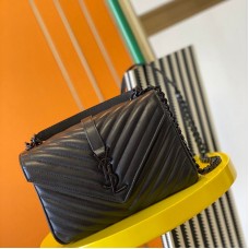 Replica Ysl Medium College Handbags in Black with Black Hardware