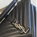 Replica Ysl Medium College Handbags in Black with Silver Hardware