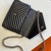 Replica Ysl Medium College Handbags in Black with Silver Hardware