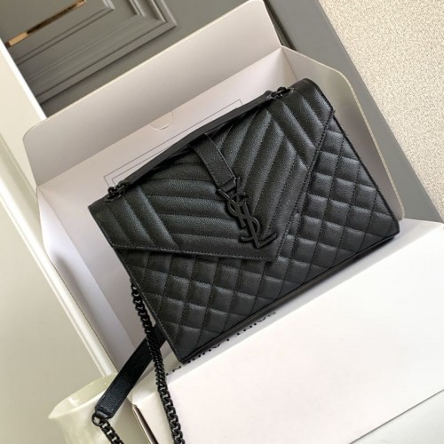Replica Ysl Medium Envelope Bag in Black with Black Hareware