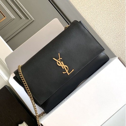 Replica YSL Reversible Medium Kate in suede Black