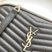 Replica YSL Lou Mini Camera Bag  in Black with Silver hardware