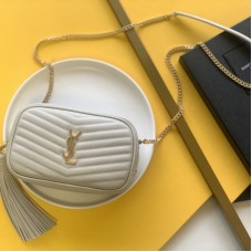Replica YSL Lou Mini Camera Bag in White