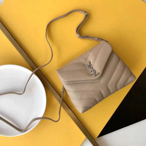 Replica Ysl LouLou Toy strap Bag in Beige with Silver