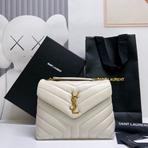 Replica Ysl Small Loulou Bag in white and gold