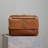 Replica YSL Saint Laurent Niki Camera Bag In Smooth Leather Vintage Cognac