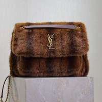 Replica YSL Niki Large in Shearling Espresso and Gingerbread