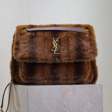 Replica YSL Niki Large in Shearling Espresso and Gingerbread