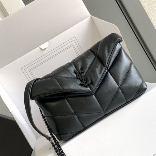 Replica YSL Puffer Toy Bag Black with Black Hardware