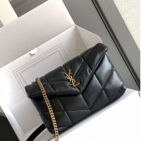 Replica YSL Puffer Toy Bag Black with Gold Hardware
